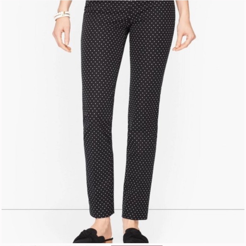 Black & White Polka Dot Talbots Chatham Ankle Pants